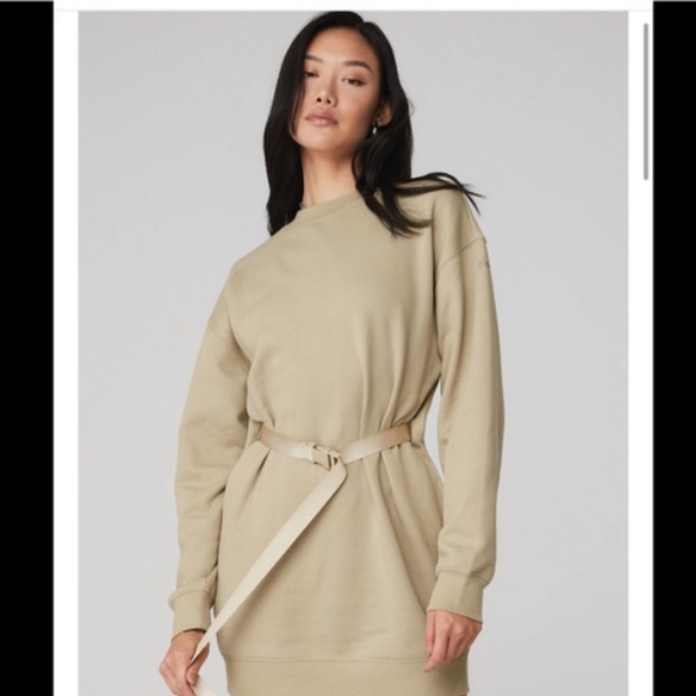 Alo city scape sweatshirt dress California sand